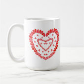 SCHNELLE HERZEN Große weiße Tasse (Links)