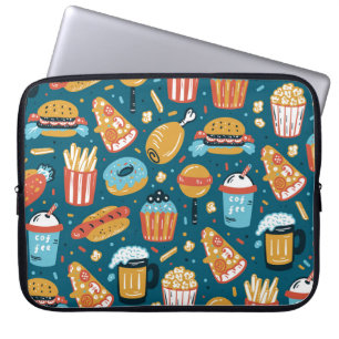 Schnelle Lebensmittelsymbole: Vintage Doodles Laptopschutzhülle