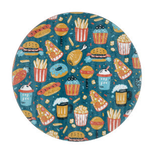 Schnelle Lebensmittelsymbole: Vintage Doodles Schneidebrett