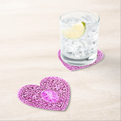 SCHNELLE LEBERHERZEN IN PINK BLUMENTER Valentinsta Untersetzer (Vor Ort)