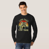 Schnelle Live-Mahlzeit Abfall Raccoon Camping oder T-Shirt (Vorne ganz)