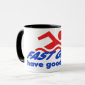 Schnelle Mädchen-Wecker-Tasse Tasse (Vorderseite Links)