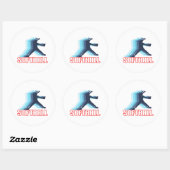 Schnelle Pitch Softball-Silhouette Runder Aufkleber (Blatt)