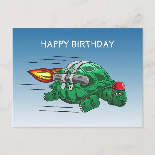 Schnelle Raketen-Schildkröte Postkarte (Vorderseite)