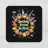 Schnelle Reise durch die Welt Quadratische Visitenkarte (Rückseite)