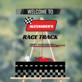 Schnelle Retro-Rennstrecke Rote Rennstrecke Junge Acrylschild (Neutral)