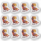 Schnelle Rocking Cheetah 12 Aufkleber Blatt (Vorderseite)