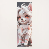 Schnelle, rosa und weiße Welpenkinder nach Maß Yogamatte (Rückseite)