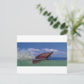 schnelle Schildkröte Postkarte (Stehend Vorderseite)
