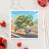 Schnelle Schildkröte Sprinter Athletischer Läufer Serviette (Beispiel)
