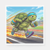Schnelle Schildkröte Sprinter Athletischer Läufer Serviette (Vorderseite)