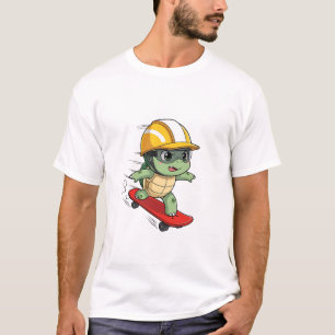 Schnelle Schildkröten-Skater-Figur T-Shirt