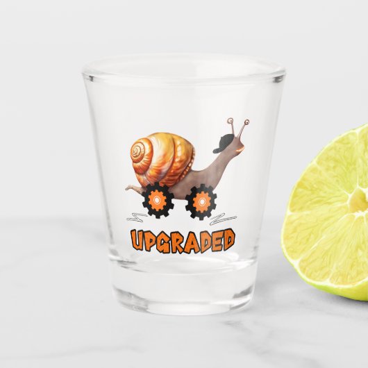 Schnelle Schnecke Schnapsglas (Vorderseite)
