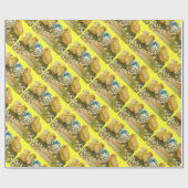 SCHNELLE, SCHNEE UND OSTERE EIER MIT BLAUEM BOW GESCHENKPAPIER (Flach)