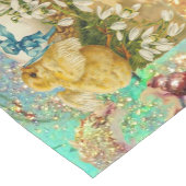 SCHNELLE, SCHNEE UND OSTERE EIER MIT BLAUEM BOW KURZER TISCHLÄUFER (Ecke)