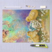 SCHNELLE, SCHNEE UND OSTERE EIER MIT BLAUEM BOW SEIDENPAPIER (Handwerk)