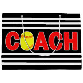 Schnelle Softball-Coach für Teamfarbsport Große Geschenktüte (Rückseite)