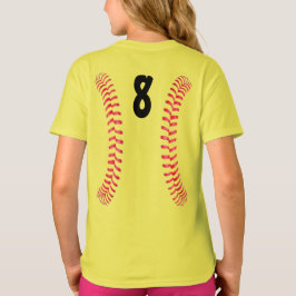 Schnelle Softball-Wiedergabe mit der Nummer aus de T-Shirt
