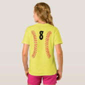 Schnelle Softball-Wiedergabe mit der Nummer aus de T-Shirt (Schwarz voll)