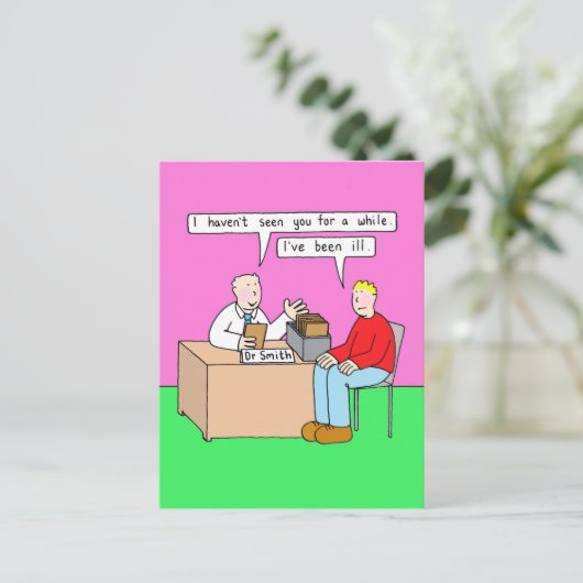 Schnelle Spaß im Ärztebüro Postkarte (Stehend Vorderseite)