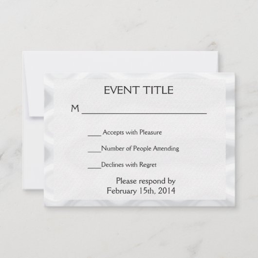 Schnelle und einfache Blindvorlage RSVP Karte (Vorderseite)