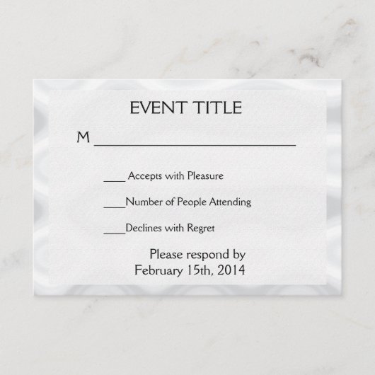 Schnelle und einfache Blindvorlage RSVP Karte (Vorderseite)
