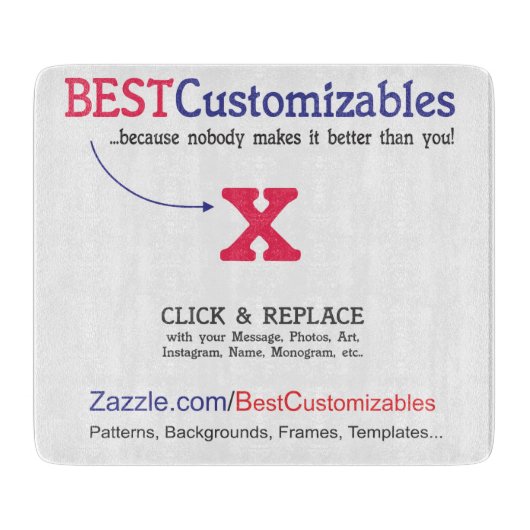 Schnelle und einfache leere Schablone Schneidebrett (Vorderseite)