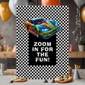 Schnelle und lustige Rennwagen Geburtstagsgestaltu Einladung