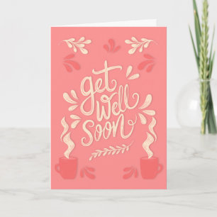 Schnelle und moderne Pfirsich- und CremTypografie Karte