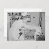 Schnelle und Vintage Schreibmaschine Postkarte (Vorne/Hinten)