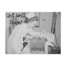 Schnelle und Vintage Schreibmaschine Postkarte