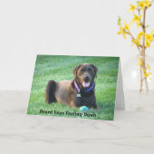 Schnelle Verbesserung für Labrador Retriever Grußk Karte (Gelbe Blume)