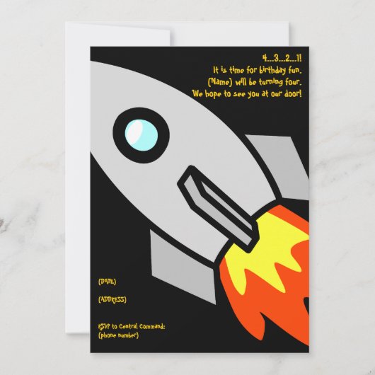 schnellen Sie, 4… 3… 2… 1 hoch! Es ist Zeit für Einladung (Vorderseite)