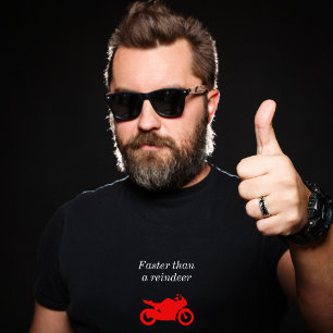 Schneller als Weihnachten mit dem Rentier-Motorrad T-Shirt