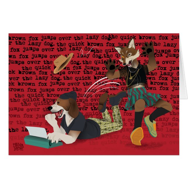 Schneller BrownFox springt über faulen Hund (Vorderseite (Horizontal))