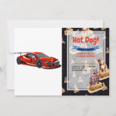 Schneller Cartoon | Extremrennen |Farbe wählen Einladung (Vorderseite)