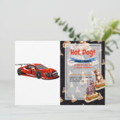 Schneller Cartoon | Extremrennen |Farbe wählen Einladung (Stehend Vorderseite)