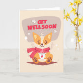 Schneller Cartoon Fox mit Kaffeegenuss Karte (Gelbe Blume)