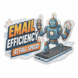 Schneller E-Mail-Produktivitätsroboter Aufkleber