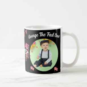 Schneller Eins  Rot-Schwarzes Rennwagen 1. Geburts Kaffeetasse