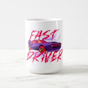 Schneller Fahrer - lila KAFFEETASSE