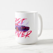 Schneller Fahrer - lila KAFFEETASSE (VorderseiteRechts)