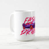 Schneller Fahrer - lila KAFFEETASSE (Vorderseite Links)