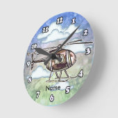 Schneller Hubschrauber Runde Wanduhr (Winkel)