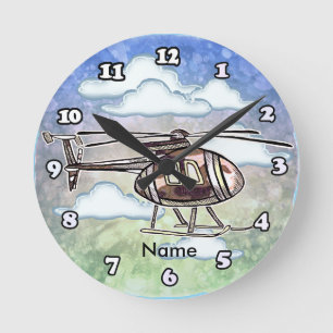Schneller Hubschrauber Runde Wanduhr