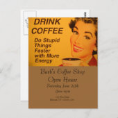 Schneller Kaffee machen Stupid Postkarte (Vorne/Hinten)