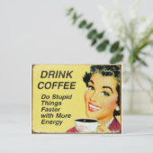 schneller Kaffee trinken Postkarte (Stehend Vorderseite)