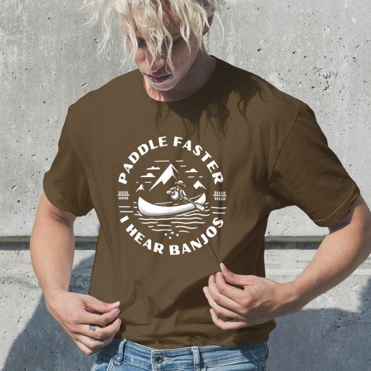 Schneller Paddel höre ich Banjos altes Movie Zitat T-Shirt