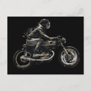 Schneller Racing Cafe Racer Motorradfahrer Postkarte