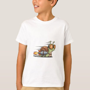 Schneller Raketenschnecke mit Schutzbrille Kinder T-Shirt